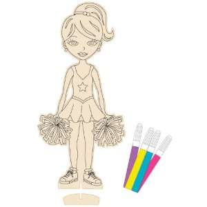  All Dolled Up Wood Doll Kit Cheerleader (WDC DM4 7): Arts 