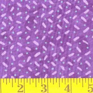  45 Wide Dash and Dot Purple Fabric By The Yard: Arts 