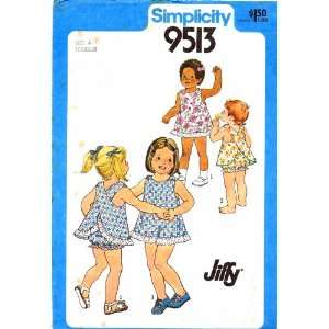   9513 Sewing Pattern Girls Dress Bloomers Size 4: Arts, Crafts & Sewing
