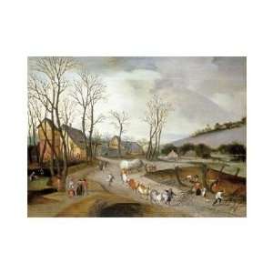  Abel Grimmer   Winter Landscape With Wagon And Peasants At 