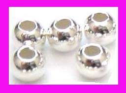   Round 925 Sterling Silver high polished plain SEAM Bead Spacer 3mm S31