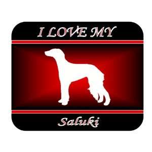  I Love My Saluki Dog Mouse Pad   Red Design Everything 