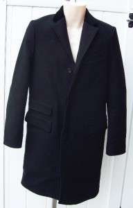 Ralph Lauren Mens Rugby long wool coat 36R 36 R black  