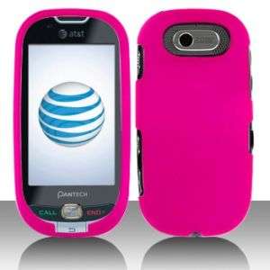 Rubber Hot Pink Hard Case Cover for Pantech Ease P2020  