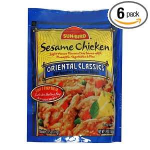 Sun Bird Meal Maker, Sesame Chicken, 5.9 Ounce Packages (Pack of 6 