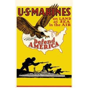    US Marines Defend America MasterPoster Print, 11x17