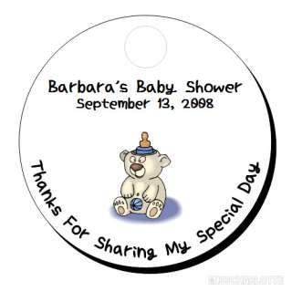 30 Personalized Baby Shower Round Hang Tag Favors  