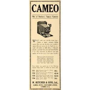  1918 Ad Butcher Antique Cameo Folding Pocket Camera 