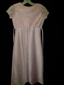 Rose Cottage Dress size 8 girls childs pink flower girl outfit clean 