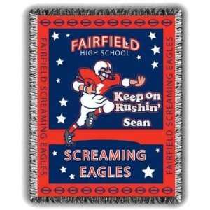 Rushin Personalized Football Afghan:  Home & Kitchen