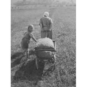  Austrian Farmer Worker and Child Going Home at the End of 