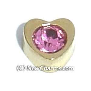  Heart Birthstone October Floating Locket Charm Jewelry