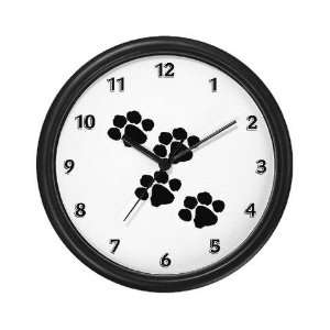    Pet Paw Prints Funny Wall Clock by CafePress: Home & Kitchen