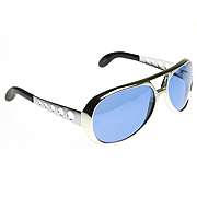 Limited Edition Large Silver TCB Elvis Celebrity Aviator Sunglasses 