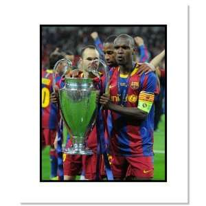   Barcelona Soccer Double Matted UEFA Champions League Final with Trophy