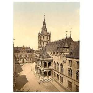   Reprint of Hotel de Ville, Cologne, the Rhine, Germany