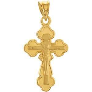  IceCarats Designer Jewelry Gift 14K Yellow Gold Crucifix Pendant 