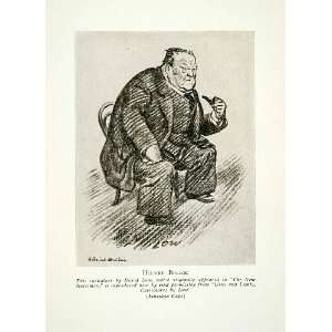  1928 Print Hilaire Belloc David Low Caricature Portrait 