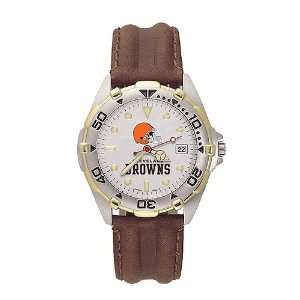  LogoArt Cleveland Browns Mens All Star Leather Watch 