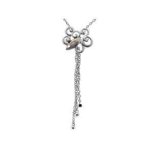 Zandra Rhodes Diamond Silver Drop Necklace Jewelry