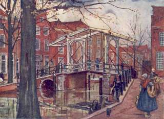 Holland DELFT. Oude Rijn. Old Antique print.1904  