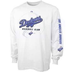  Men`s Los Angeles Dodgers L/S White Baseball Club Tshirt 