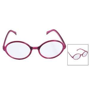   Pink Frame Clear Round Lens Plastic Glasses: Sports & Outdoors
