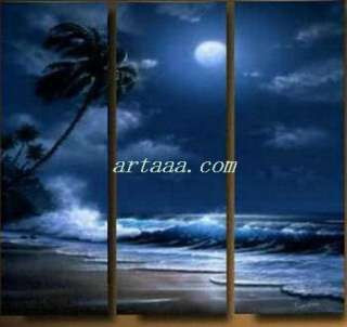 Moonlit night modern abstract wall art oil painting  Home 
