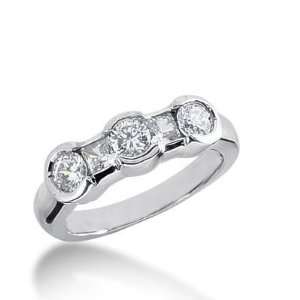  14K Gold Diamond Anniversary Wedding Ring 2 Princess Cut 