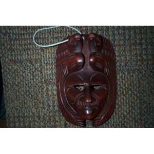  Oval Carved Wood Mask with Quetzal Birds: Everything Else