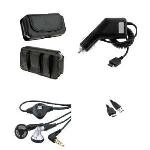  4 in 1 Car Auto Charger+Leather Case Pouch Cover+USB Data 