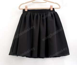   high waist pleated double layer chiffon skirt Pompon skirts  