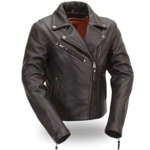   Leather Motorcycle Jacket. Full Featured. Classic Styling. FIL179CSLZ