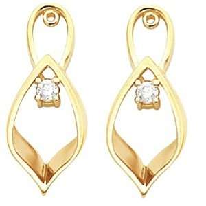    14K Yellow Gold Diamond Earring Jackets   0.16 Ct.: Jewelry