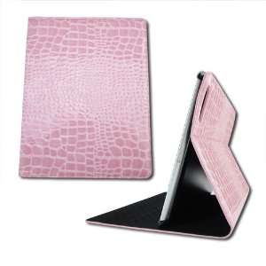 com HK Pink Crocodile Skin Flip PU Leather Protector Case Cover Stand 