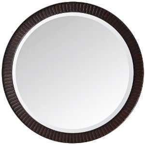  Hemet Dark Walnut 25 Wide Round Wall Mirror