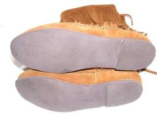 Womens Minnetonka 1632 BRN Calf Hi 3 Layer Fringe Brown Boots size 8 