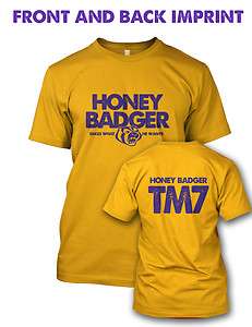 HONEY BADGER TM7 HE TAKES WHAT HE WANTS LSU FUNNY FOOTBALL JERSEY TEE 