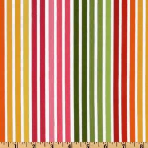  44 Wide Remix Stripes Red/Lime/Hot Pink Fabric By The 