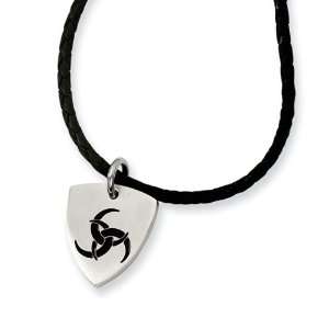  Stainless Steel Enameled Moon Shield Necklace Jewelry