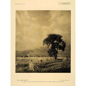  1918 Print John M. Whitehead Harvest Field Hay Farmland 