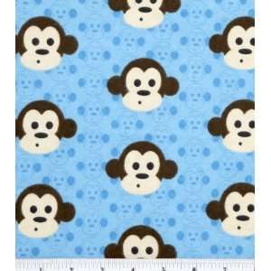  Snuggle Flannel Fabric Monkey Faces: Home & Kitchen
