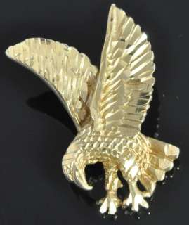 Estate Vintage Michael Anthony 14K Yellow Gold Eagle Bird Charm Slide 