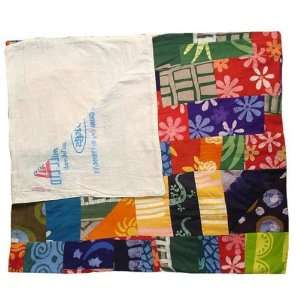  Cotton Batik Fabric Recycled Scraps Patchwork Throw