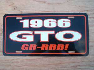 1966 Pontiac GTO GR RRR! License Plate Tag 66 Goat  