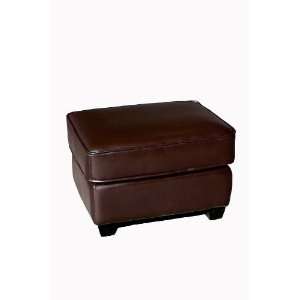  Modern Furniture  Dark Brown Full Leather Ottoman: Home 