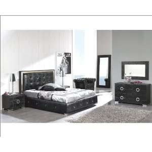  Modern Bedroom Set Valencia in Black Made in Spain 33B251 