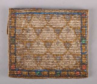 Antique ART DECO Micro Mosaic Metal Bead Coin Purse  