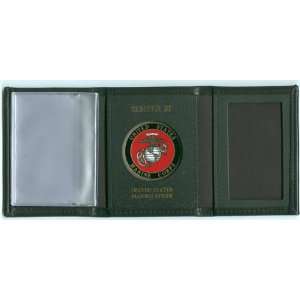  USMC Black Tri Fold Wallet: Office Products