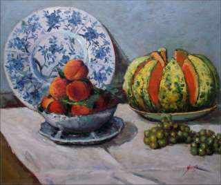   Painted Oil Painting Repro Claude Monet Still Life with Melon  